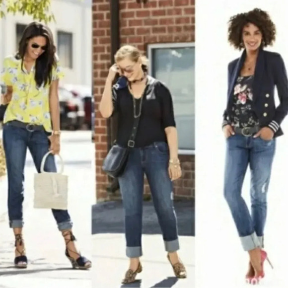 CAbi Mojave Slim Boyfriend Jeans Size 2 Distressed Denim Stretch #5165 - Picture 2 of 9